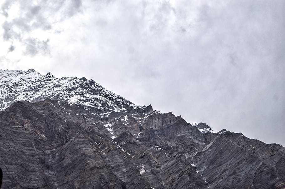 mountain, snow, sky, cloud - sky, rock, beauty in nature, no people HD wallpaper