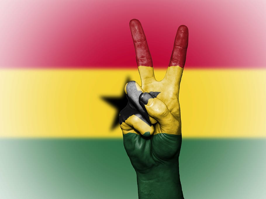 ghana, peace, hand, nation, background, banner, colors, country, HD wallpaper