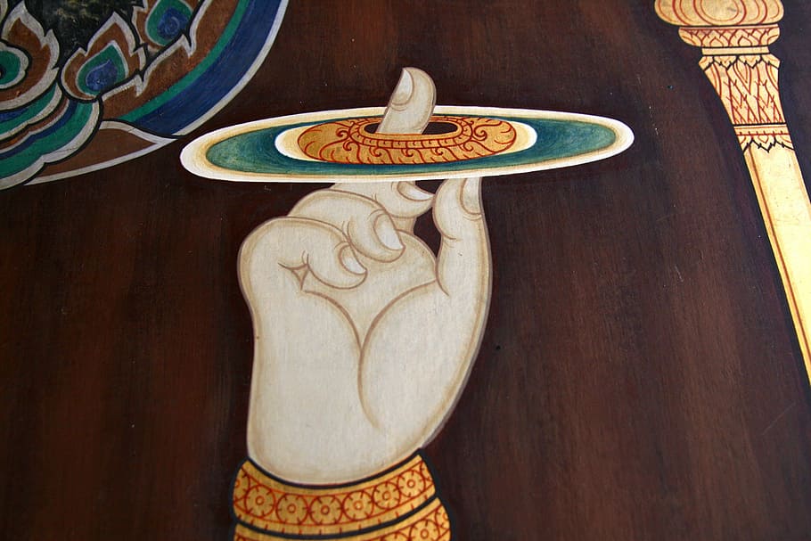 buddhist, aura, circles, finger, hand, thai, religious, buddha HD wallpaper