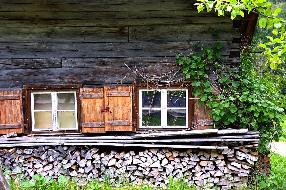 Mountain Hut, Window, Wood, Alm, nature, alpine dairy farming HD wallpaper