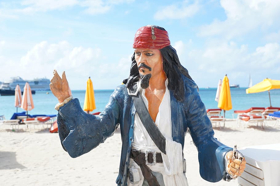Jack Sparrow, pirate, statue, captain, character, pirates of the carribean