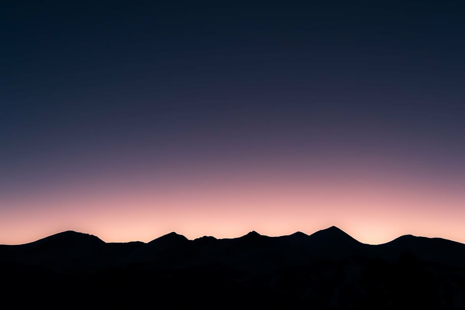 silhouette photography of mountains, ridge, range, nature, landscape HD wallpaper