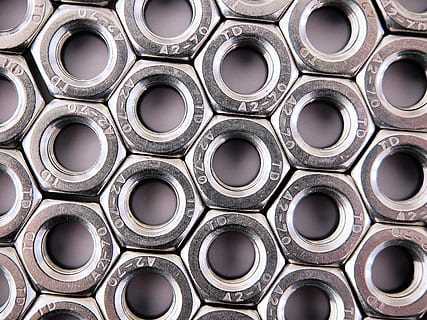silver log knot wallpaper, nut, hex, hexagon, attach, close HD wallpaper