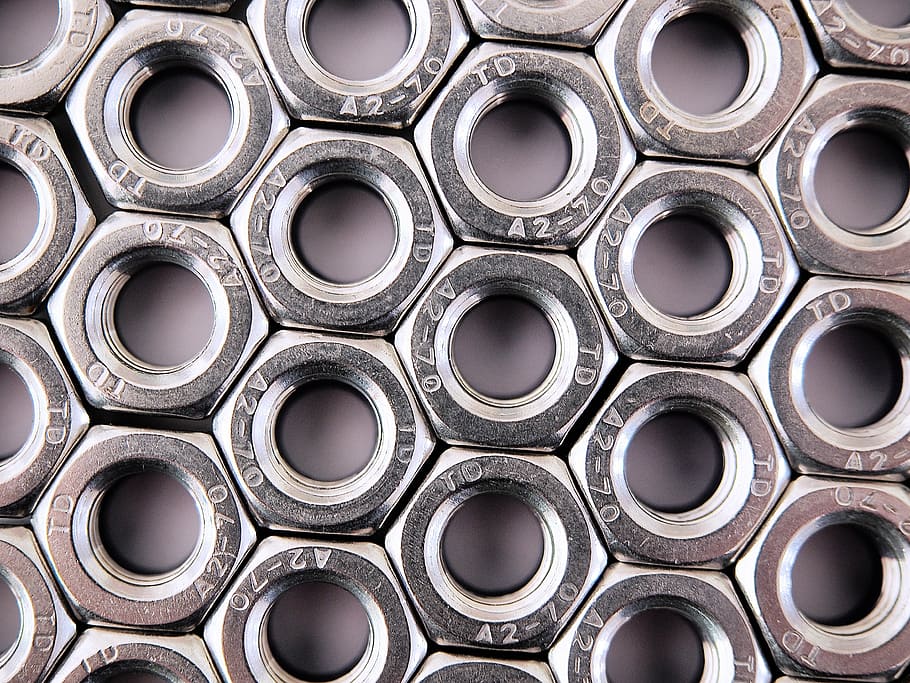 silver log knot wallpaper, nut, hex, hexagon, attach, close HD wallpaper