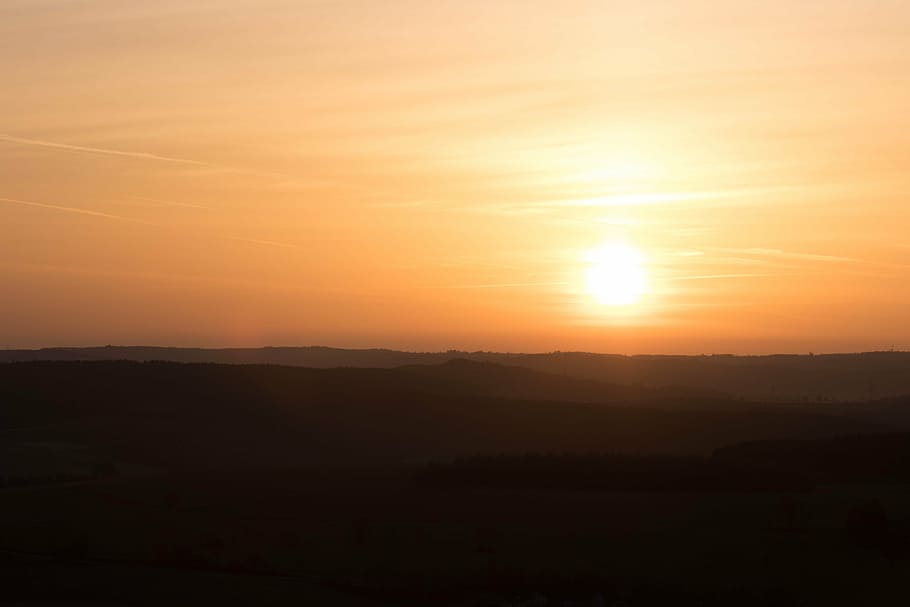 sun, evening, sky, afterglow, sunset, mood, landscape, evening sky HD wallpaper