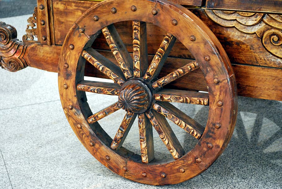 HD wallpaper: Wheel, Wheels, Round, Wood, Tire, wooden, old-fashioned