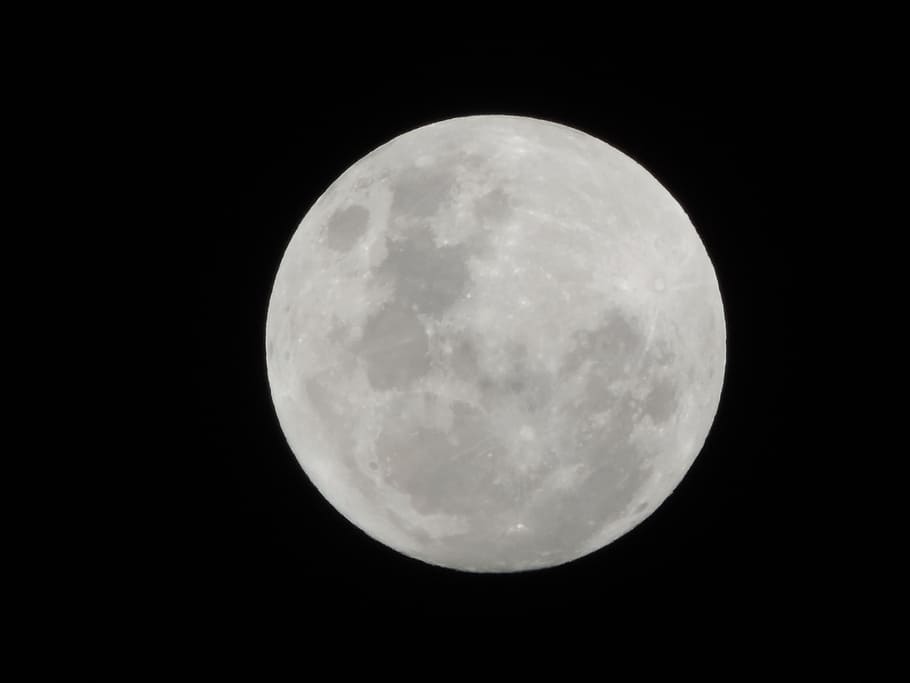 new moon at nightime, nocturne, nature, moonlight, sky, space HD wallpaper