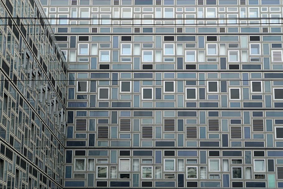 gray wall paint building, blue and gray building, Cologne, architecture HD wallpaper