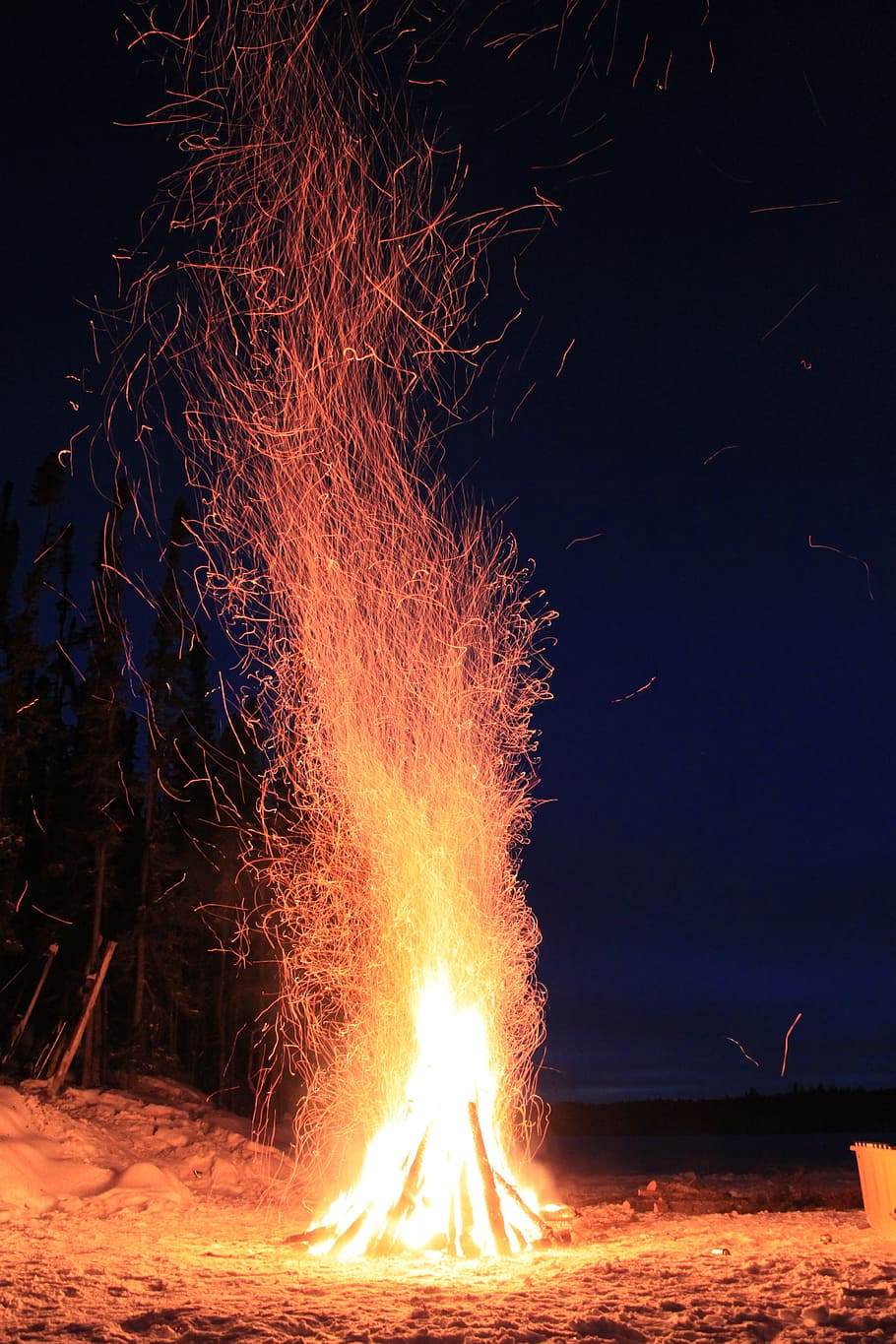 Fire, Winter, Warmth, Hot, flame, burning, night, heat - temperature HD wallpaper