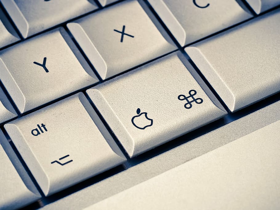 Apple command keyboard, computer, keys, periphaerie, input device