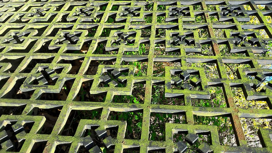 Iron Gate, Wrought Iron, Weathered, Grid, fence, steel grid HD wallpaper