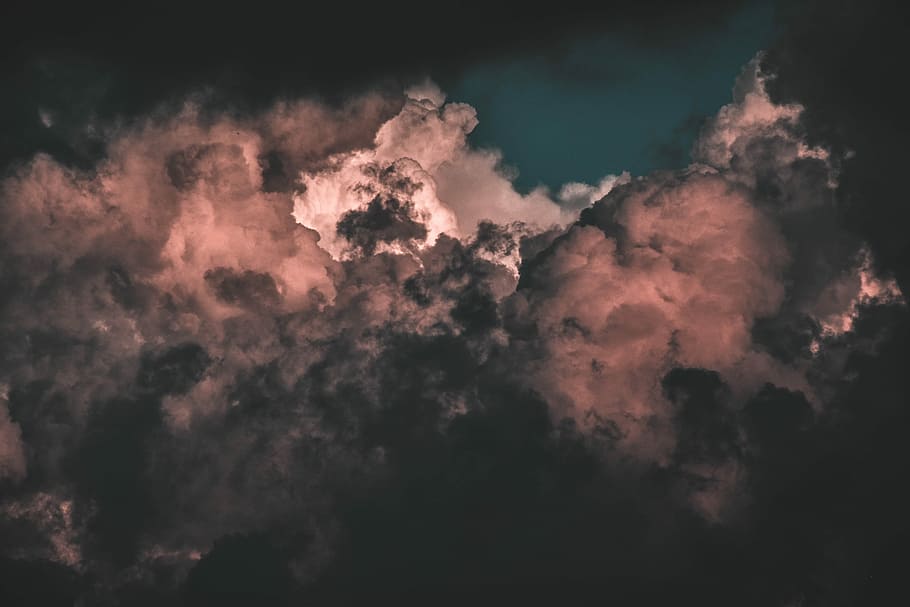 photo of gloomy sky, Columbus clouds, dark, orange, dramatic sky HD wallpaper
