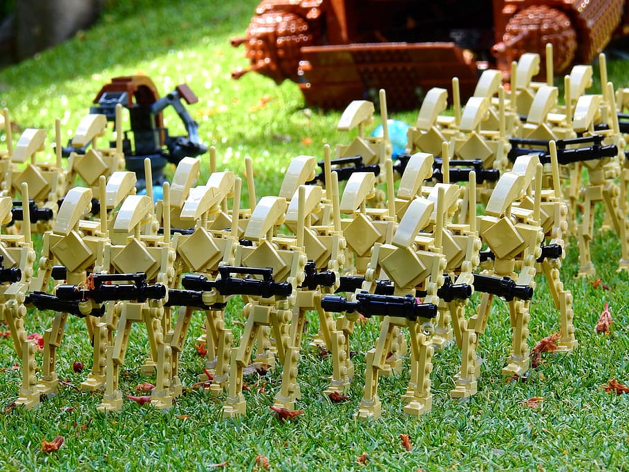 beige action figure lot on green grass, Lego, Legoland, Build, HD wallpaper