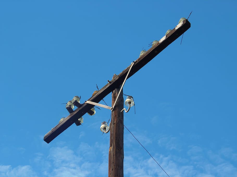 High Voltage Line, Sky, Blue, Blue, Light, Light Pole, light line HD wallpaper