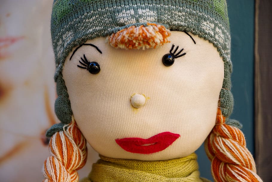 crafts, doll, wool, close-up, one person, clothing, portrait HD wallpaper