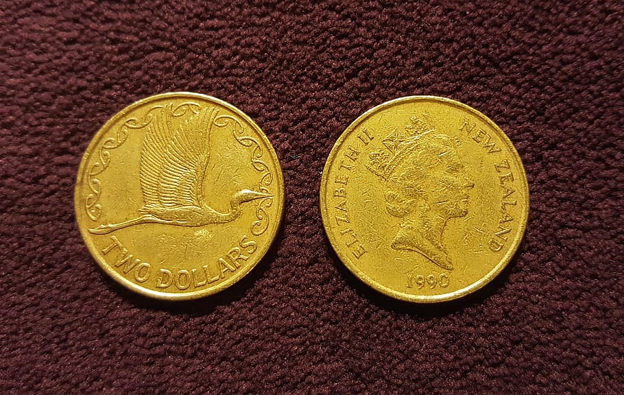 Gold Elizabeth New Zealand 1990 Coin, coins, finance, money, close-up, HD wallpaper