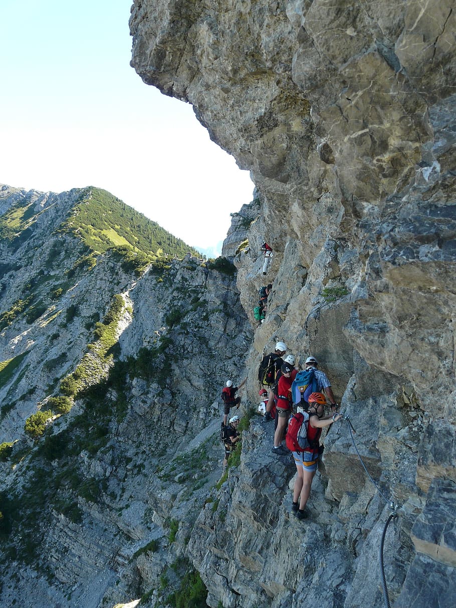 Climbing, Climber, Tour, Risk, bergtour, hike, exposed, steep, HD wallpaper