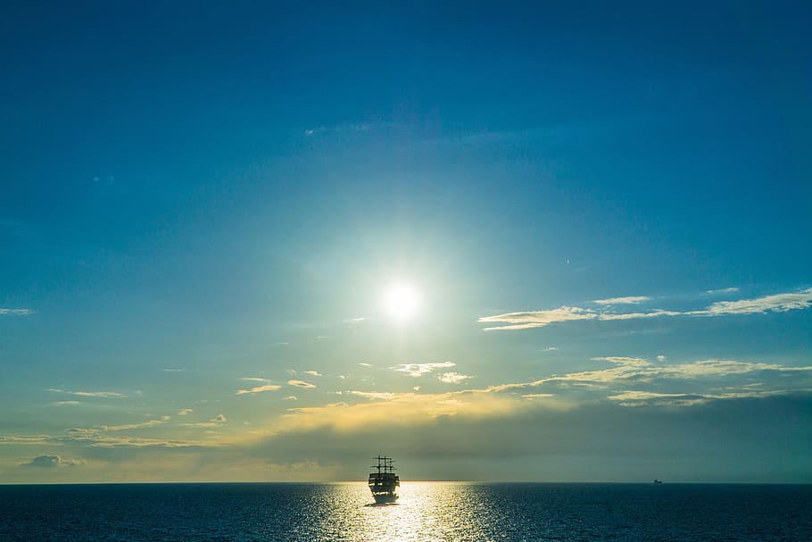 ship, sea, sun, boot, water, driving cruise ship, lake, evening sun HD wallpaper