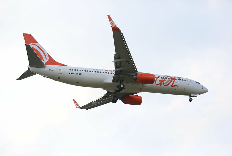aerial photography of red and white airplane, gool, flying HD wallpaper