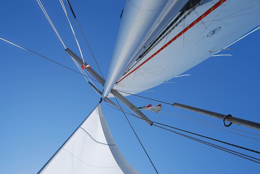 white metal pole, boot, sailing boat, mast, boat mast, summer HD wallpaper