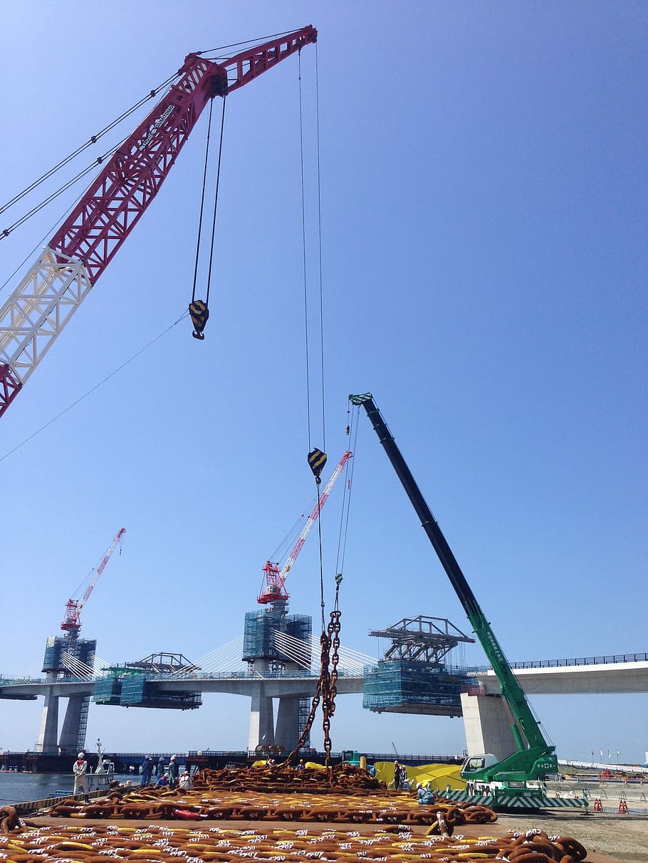 Journey, Bridge, Crane, crane - construction machinery, industry HD wallpaper