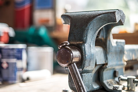 black metal bench vise, Anvil, Smith, Hammer, Tool, Workshop HD wallpaper