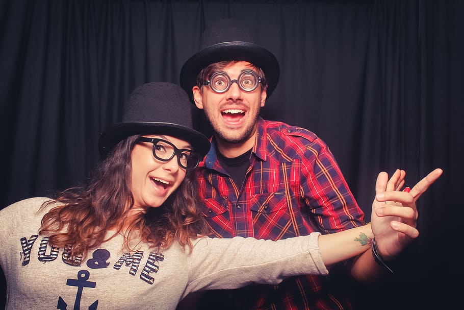 HD wallpaper: man and woman wearing black hat, magic, geek, fun, nerd,  colorful | Wallpaper Flare