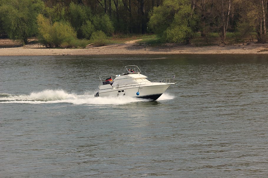 ship, boot, powerboat, rhine, water, river, holiday, leisure HD wallpaper
