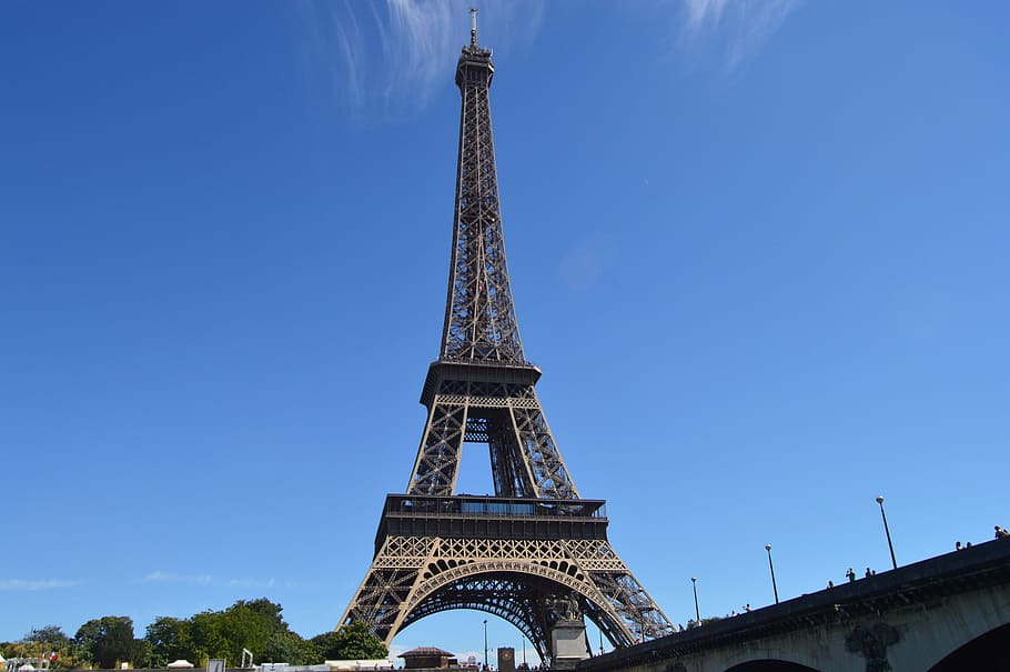 Sky, Paris, Eiffel Tower, blue, architecture, outdoors, day HD wallpaper