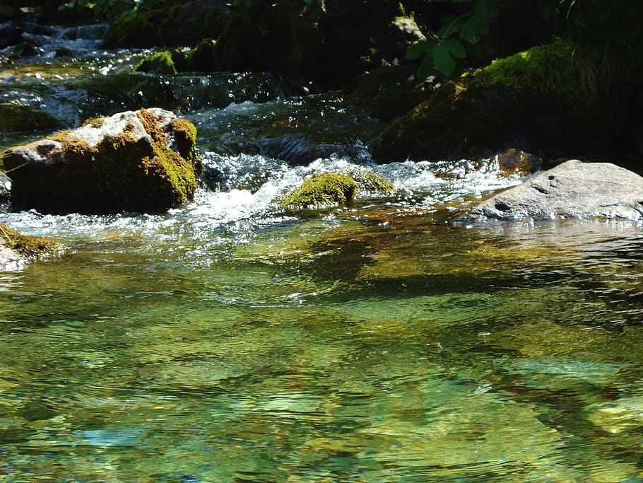 water, river, current, mountain, alps, nature, france, stream HD wallpaper