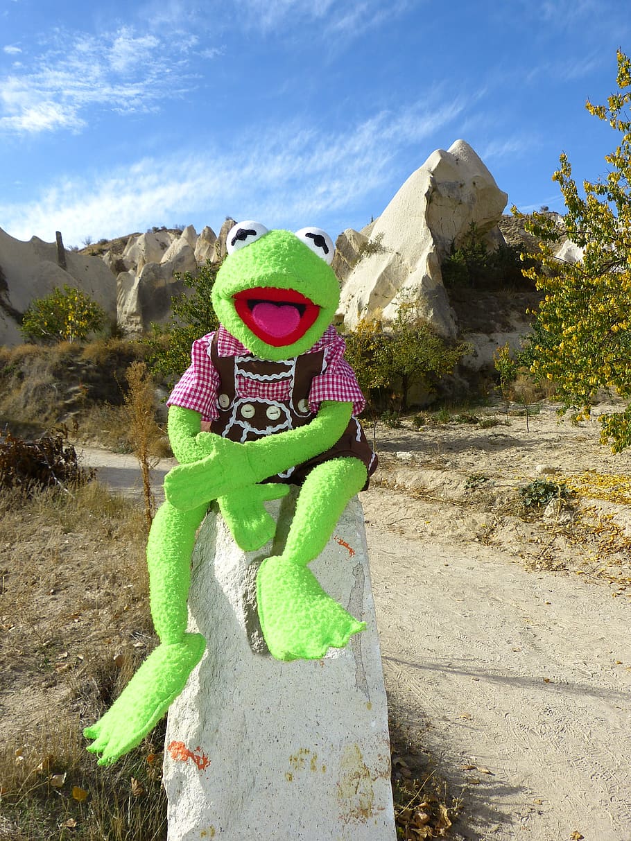 Kermit, Frog, Cappadocia, Tufa, rock formations, turkey, landscape, HD wallpaper