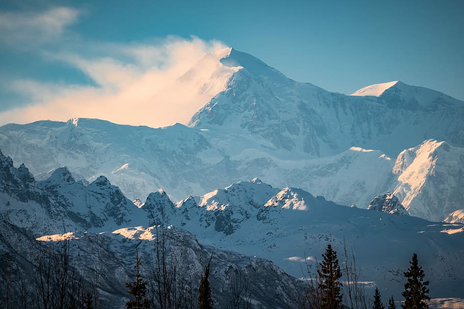 mountains covered with snow, mountain covered with snow at daytime HD wallpaper