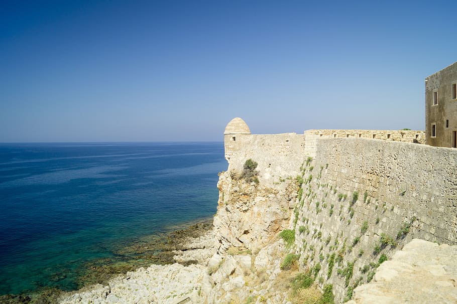fortress, stronghold, castle, coastal, sea, water, sky blue, HD wallpaper