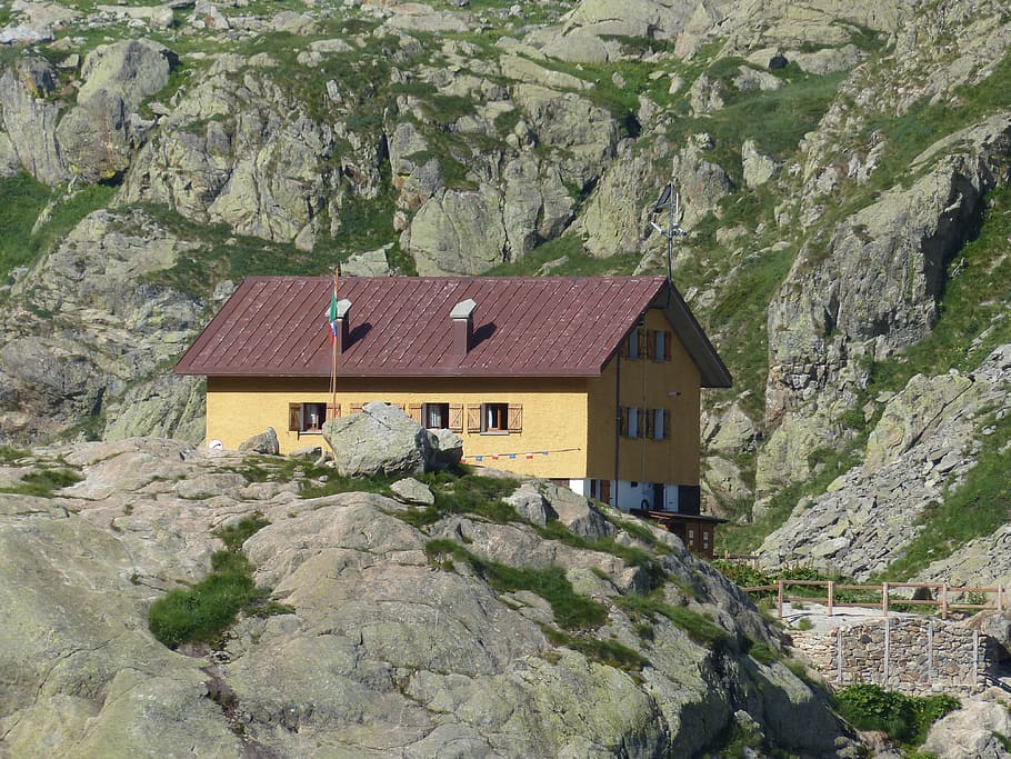 home, hut, mountain hut, cai, alpine club, stay, eat, hiking, HD wallpaper