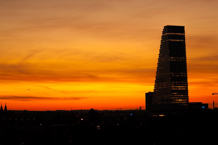 Sunset, City, Basel, Clouds, Sky, abendstimmung, afterglow HD wallpaper