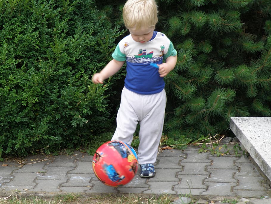 child, ball, game, childhood, full length, boys, one person HD wallpaper