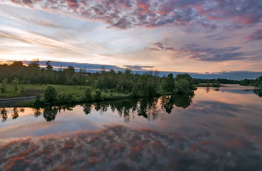 Landscape, Clouds, Water, sunset sky, nature, horizon, clouds sky HD wallpaper