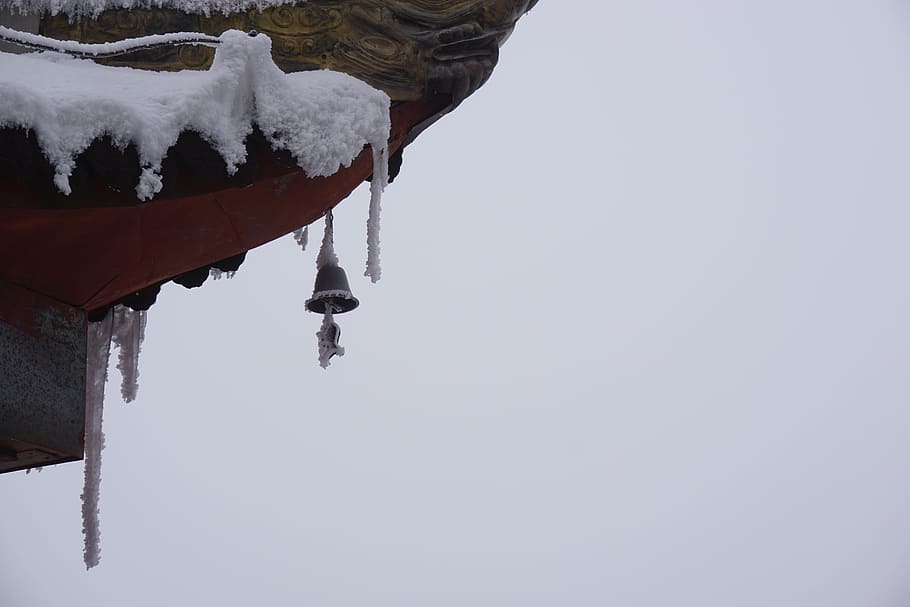 temple, ancient architecture, snow, winter, cold temperature HD wallpaper