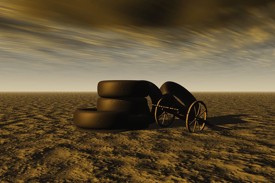 Ecology, Ecologic, Desert, Hot, Arid, dry, sky, clouds, tires HD wallpaper