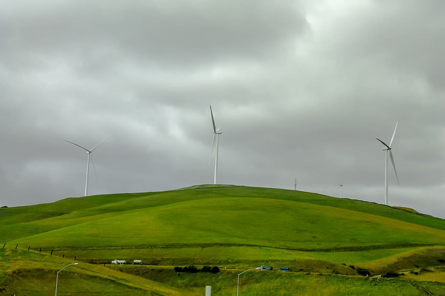 Wind, Mills, Hills, Nature, wind mills, sky, landscape, windmill HD wallpaper