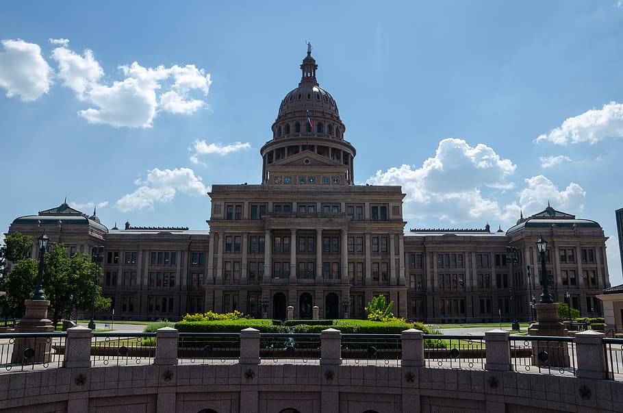 austin, texas, usa, capitol, america, texas state capitol, trees, HD wallpaper