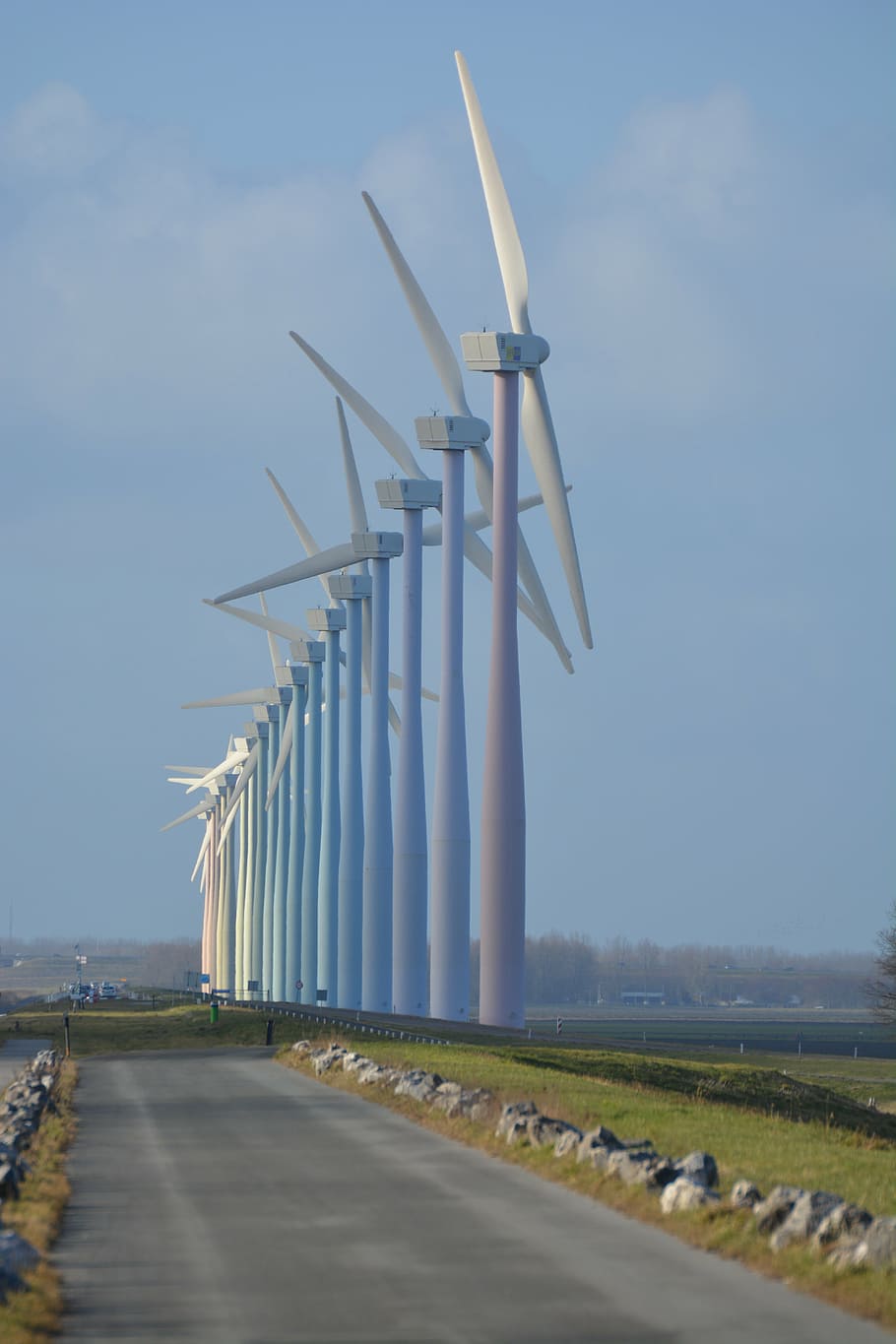 nature, windmills, netherlands, wind energy, view, wicks, green energy, HD wallpaper