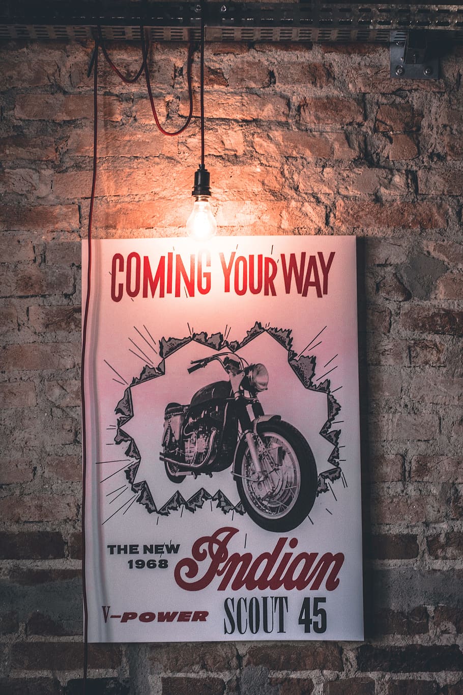 light, bricks, wall, vintage, advertisement, antique, design HD wallpaper