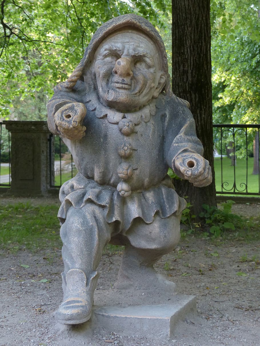 dwarf, gnome, figure, sculpture, globe, zwergelgarten, mirabell gardens, HD wallpaper