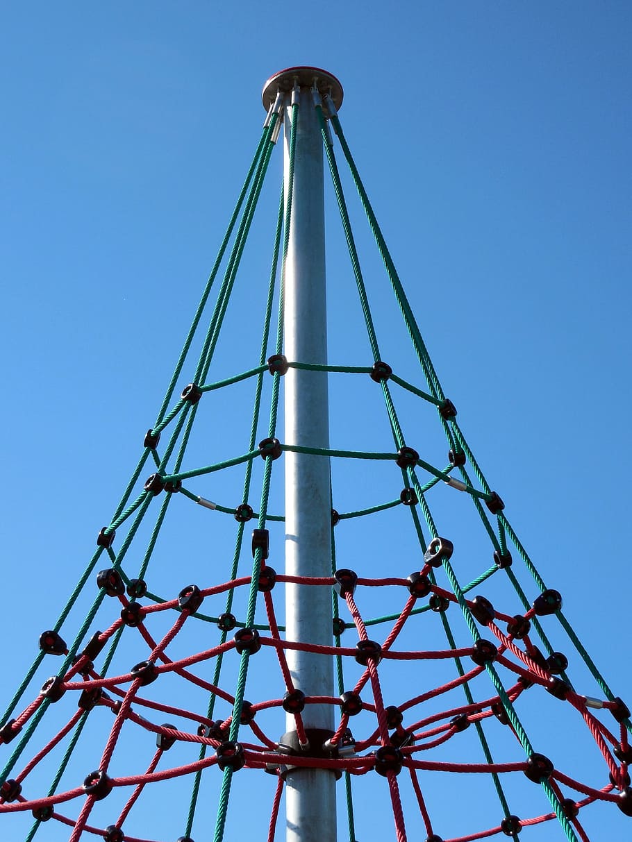 Climb, Network, Playground, Networks, blue, sky, global communications HD wallpaper