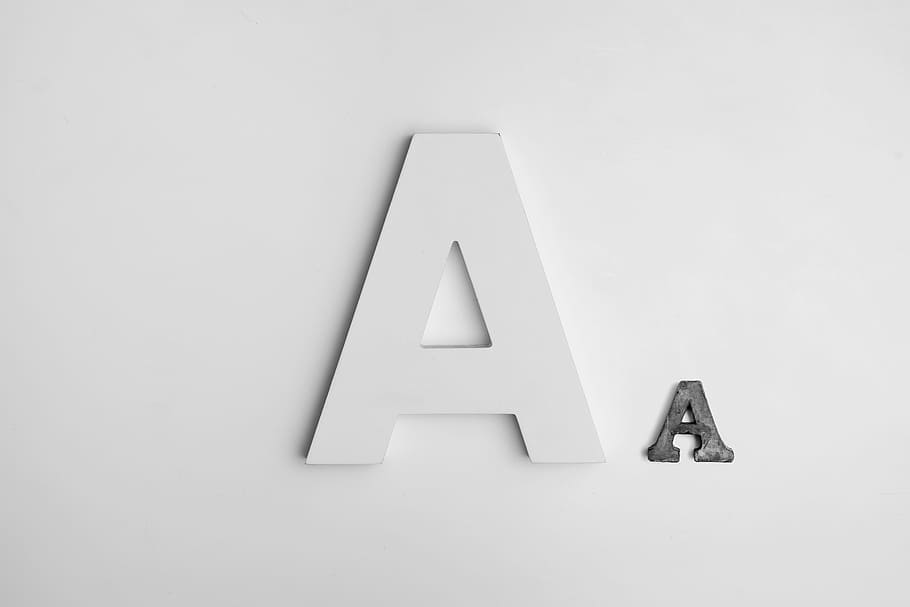 A decorative lettering, white and gray letter A on white surface HD wallpaper