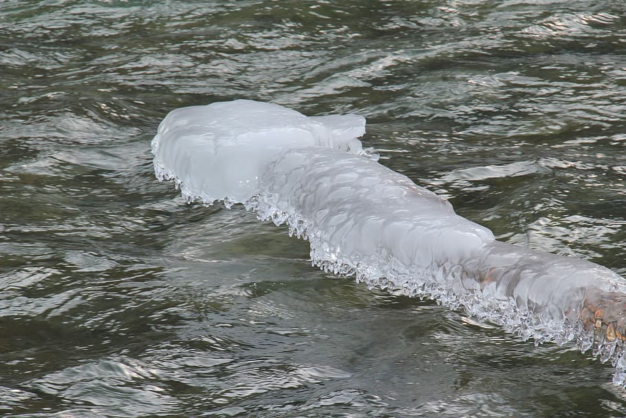 Icicle, River, Ice, Ice, Ice, Water, Winter, river ice, cold HD wallpaper
