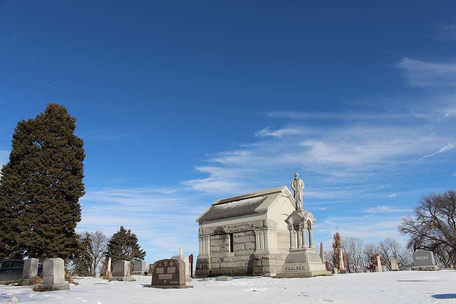 Graveyard, Snow, Death, Dead, Cemetery, winter, white, sky HD wallpaper