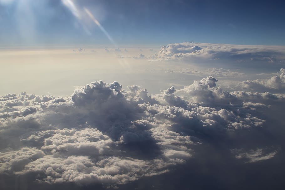 Clouds, Plane, View, above the clouds, plane view, nature, beauty in nature HD wallpaper