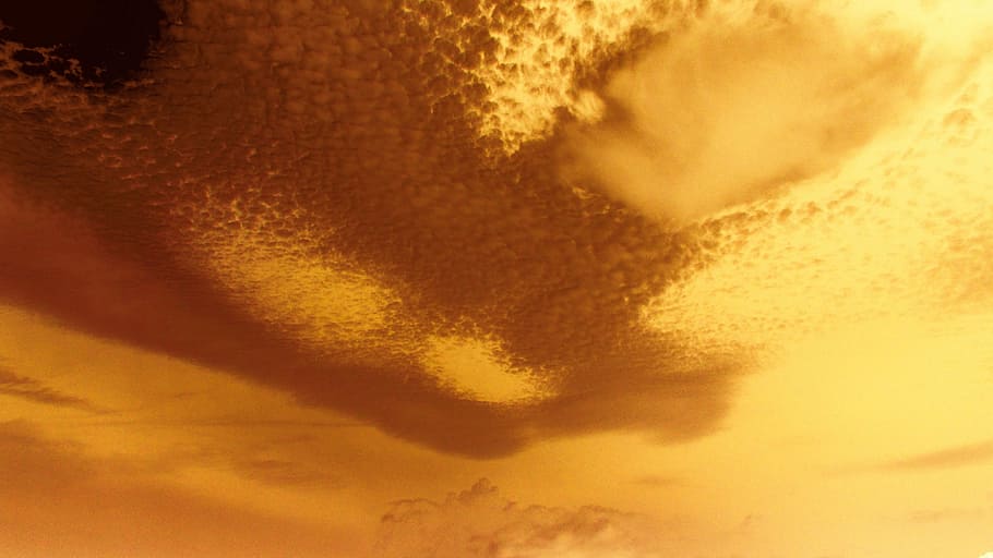 Clouds, Veil, Sunlight, Sunset, sky, weather, autumn, orange HD wallpaper